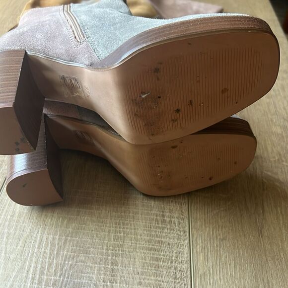 Free People Echo Platform Over-The-Knee Boots Soft Pieced Leather Patches US 7.5 - Picture 7 of 12